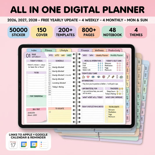 ✨ALL IN ONE DIGITAL PLANER(2026,2027,2028)