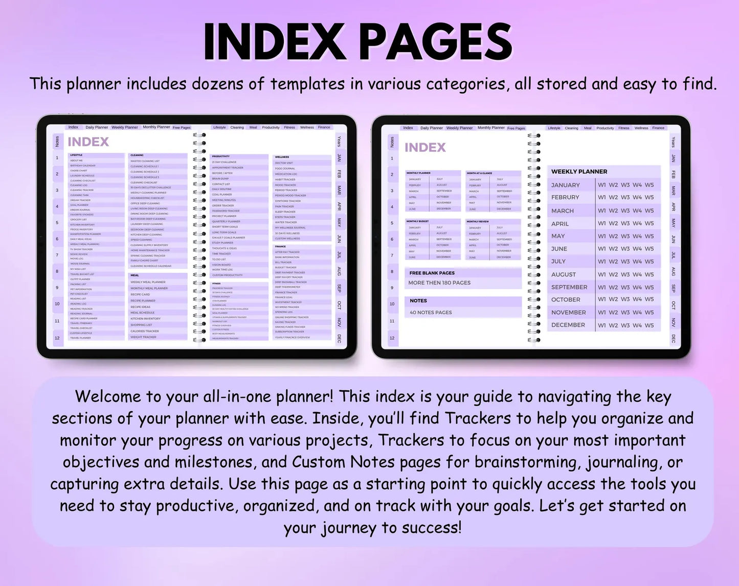 ✨ALL-IN-ONE DIGITAL PLANNER (PURPLE THEME)