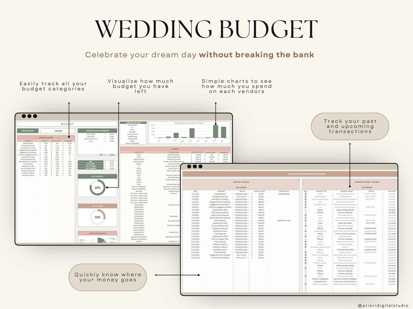 The Ultimate WEDDING PLANNER WEDDING BUDGET|GUEST LIST|SMART CALANDER
