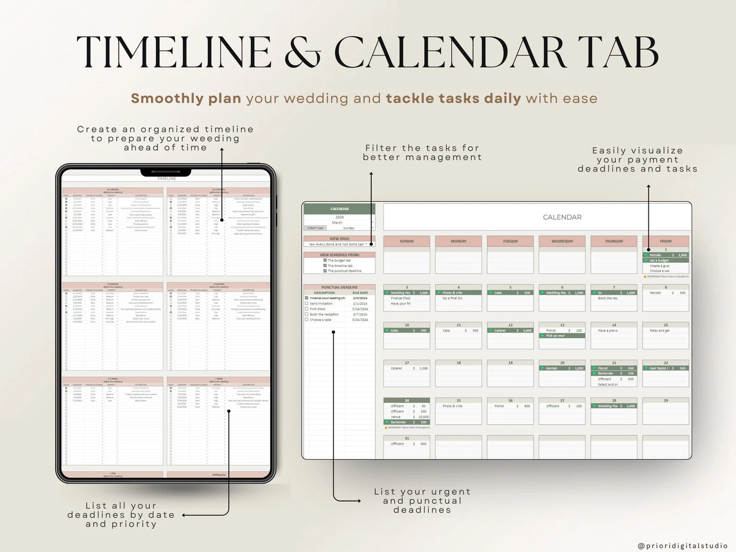 The Ultimate WEDDING PLANNER WEDDING BUDGET|GUEST LIST|SMART CALANDER