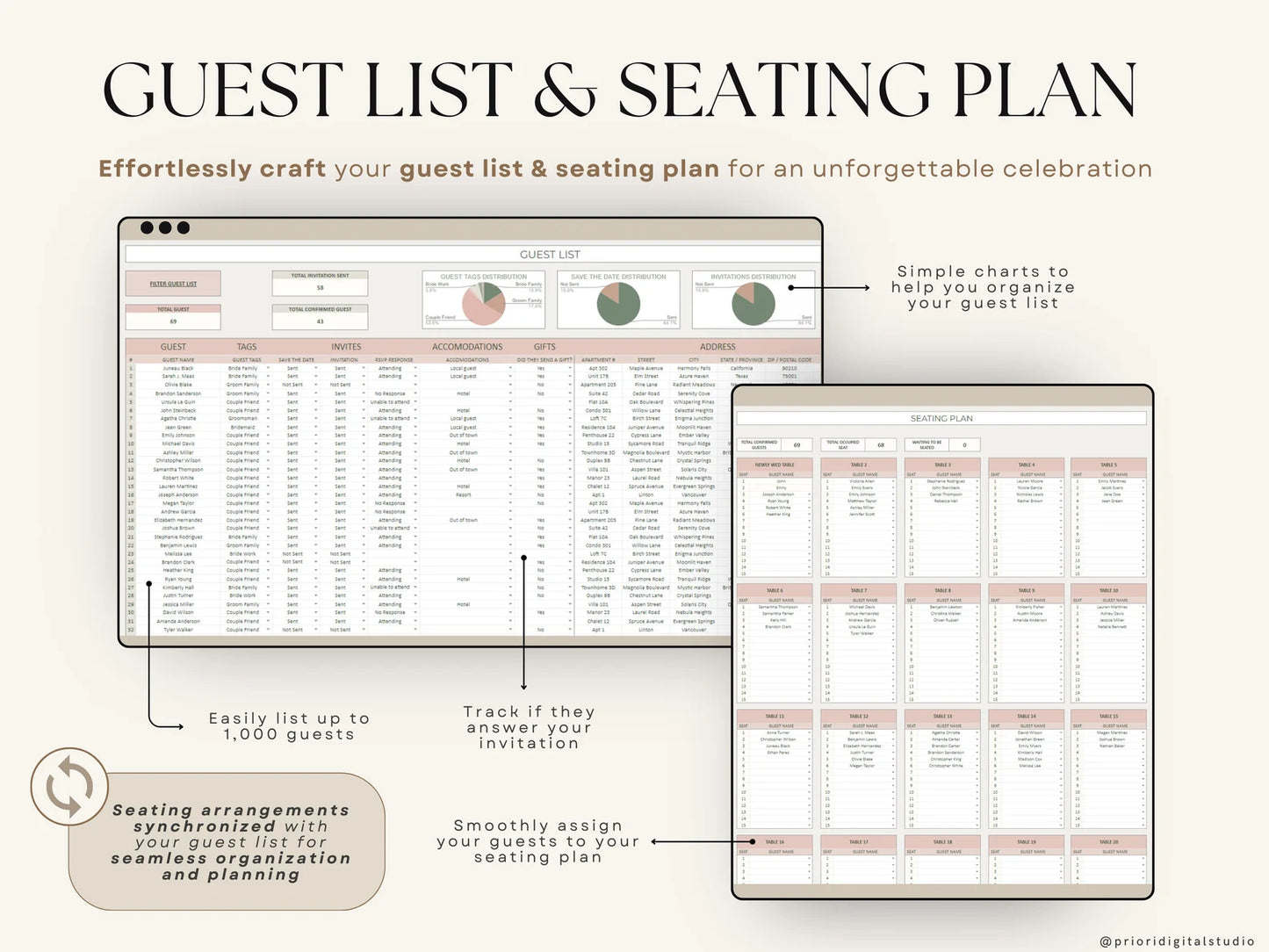 The Ultimate WEDDING PLANNER WEDDING BUDGET|GUEST LIST|SMART CALANDER